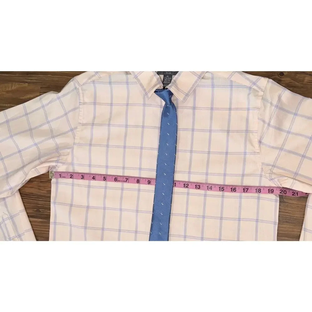 Van Heusen Apricot And Blue Button Up Long Sleeve 18/20‎